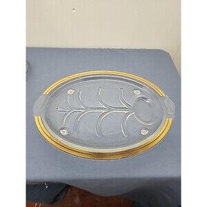 Inland Glass Vintage Serving Plate W/ Gold Rim